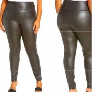 7 For All Mankind Grey Vegan Leather Leggings